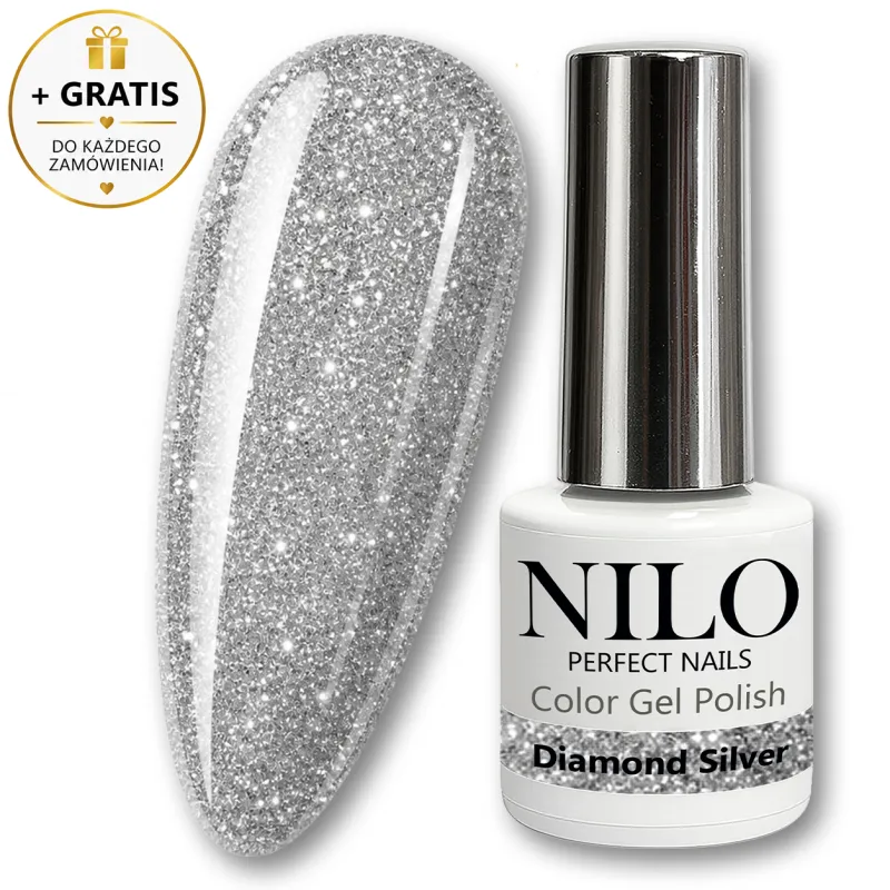 Lakier Hybrydowy Diamond Silver – NILO no.122
